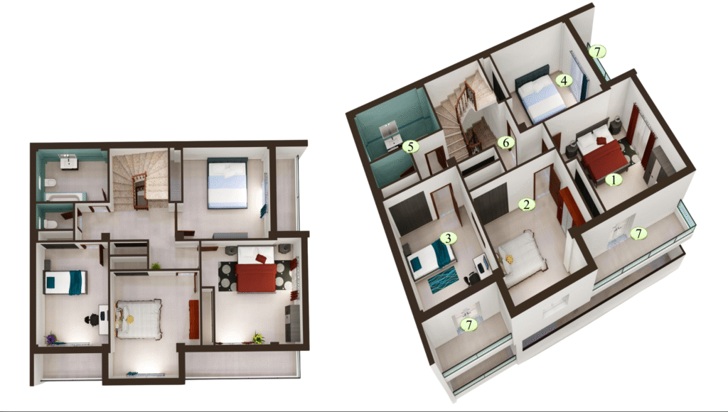 Etage 3 : Niv 2:Haut du Triplex